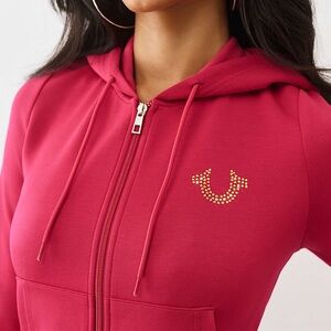 True Religion Fuchsia Zip-Up Hoodie